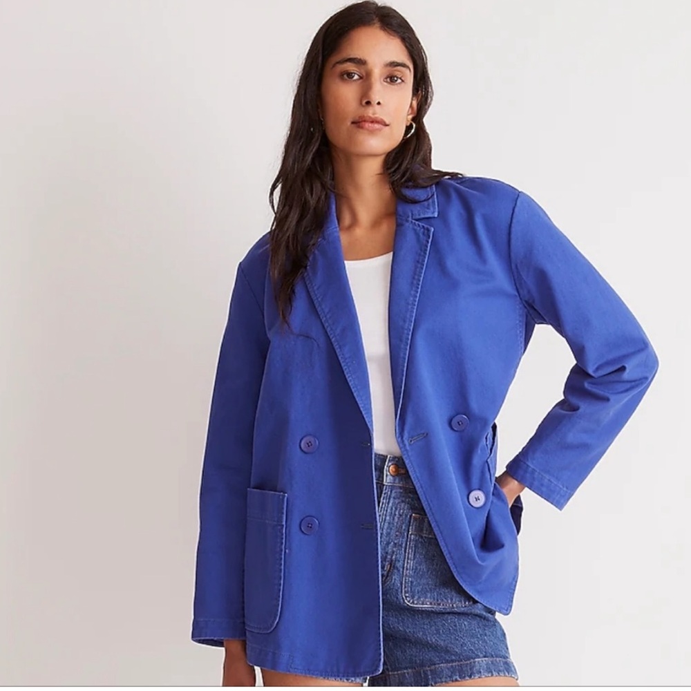 Madewell NWT Regenerative Chino Crossover Blazer in Blue. Size 12